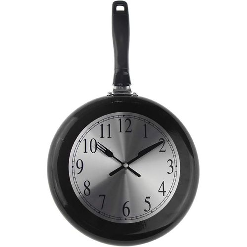 ERYI-Horloge Murale De Cuisine En Métal Avec Tournevis Noir 25,4 Cm