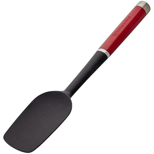 Eryi-- Spatule De Cuisine Plate En Silicone Et Inox, Tête Souple Résistante À La Chaleur - Couleur Rouge Cerise
