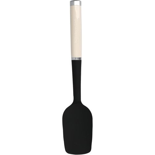 Eryi-- Spatule De Cuisine Plate En Silicone Et Inox, Tête Souple Résistante À La Chaleur - Couleur Blanc Amande