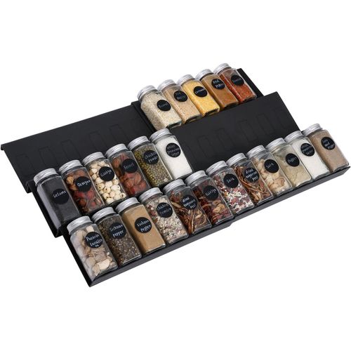 Eryi-Rangement Epices Tiroir 6pcs,Organisateur Porte Épices Pour Extensible De 29,5 Cm À 59 Cm,Insert Etagere Epices Cuisine Texture Mate,Avec Bosses Antidérapantes