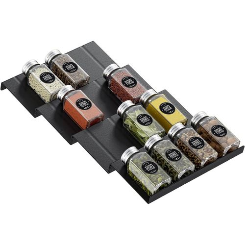 Eryi-Rangement Epices Tiroir 4pcs,Organisateur Porte Épices Pour Extensible De 29,5 Cm À 59 Cm,Insert Etagere Epices Cuisine Texture Mate,Avec Bosses Antidérapantes