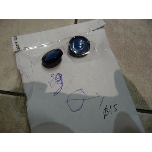 Lot O 5 Boutons Queue Bleu Cercle De Noir Diam 015