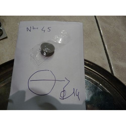Lot F 5 Boutons Queue Gris Diam 014