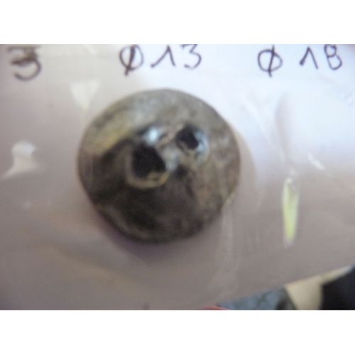 Lot C1 D 1 Bouton Metal Martellé Diam 014