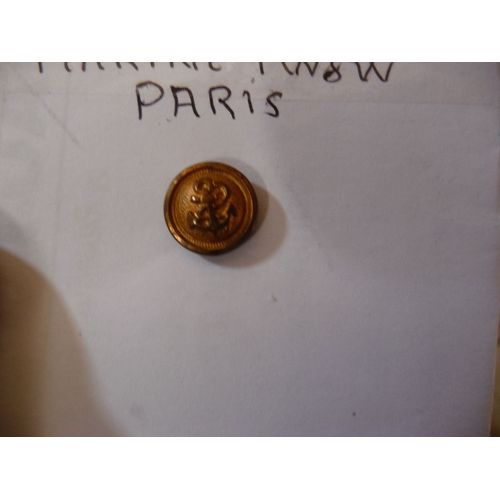 Lot C9 5 Boutons Metal Or Ancre Marine 011 Diam Collection