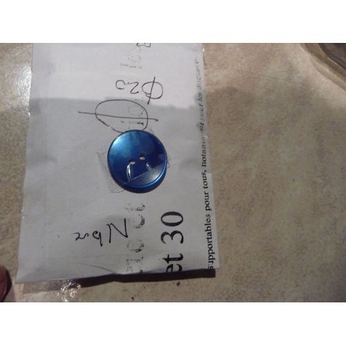 Lot E6 10 Boutons Bleus Diam 020