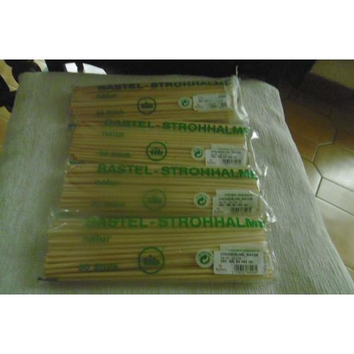 Rayher Sachet De 50 Tiges De Pailles Naturelles Non Blanchies 22cm Ref. 8906200 Lot De 4