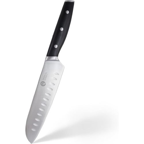 Eryi-Couteau Santoku Professionnelle, Acier Inox À Haute Teneur En Carbone, Triple Poignée Rivetée, Pleine Soie Avec Mitre, Lame De 18 Cm