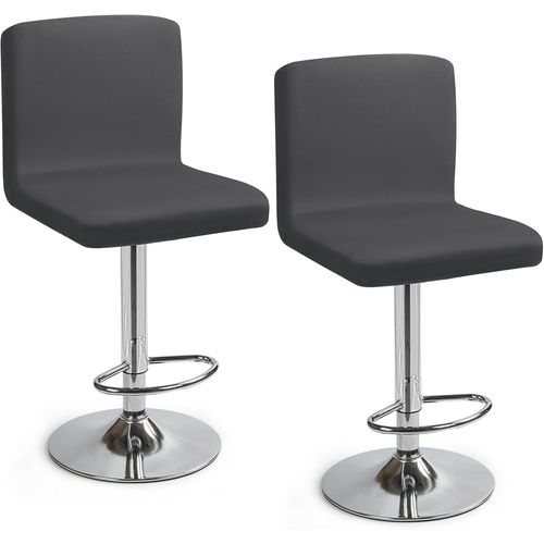 Eryi-Housses De Chaise De Bar Extensible,Lot De 2 Housse De Chaise De Salle À Manger De Bar Universel Housse De Tabouret De Bar Avec Dossier Housse Chaise De Bar Pour Pub Cuisine Café(Gris Foncé, Lot