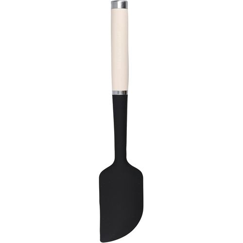 Eryi-- Spatule De Cuisine En Silicone Et Inox, Tête Souple À Face Arrondie, Résistant À La Chaleur - Couleur Blanc Amande