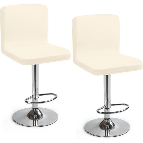 Eryi-Housses De Chaise De Bar Extensible,Lot De 2 Housse De Chaise De Salle À Manger De Bar Universel Housse De Tabouret De Bar Avec Dossier Housse Chaise De Bar Pour Pub Cuisine Café(Crème, Lot De 2