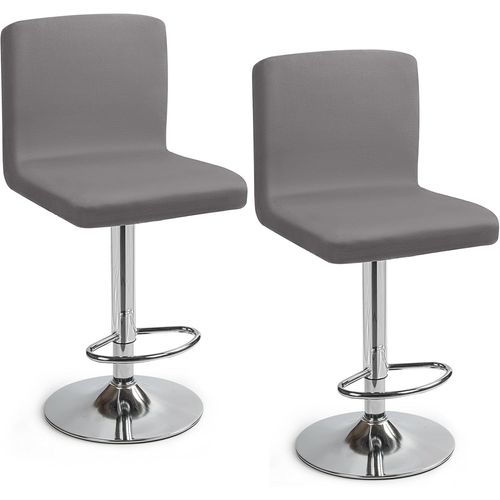 Eryi-Housses De Chaise De Bar Extensible,Lot De 2 Housse De Chaise De Salle À Manger De Bar Universel Housse De Tabouret De Bar Avec Dossier Housse Chaise De Bar Pour Pub Cuisine Café(Gris, Lot De 2)