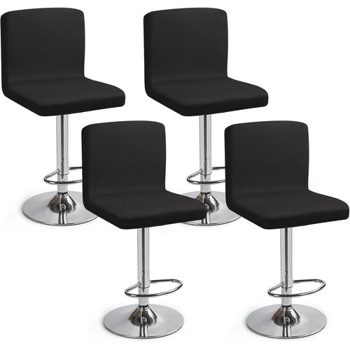 Eryi-Housses De Chaise De Bar Extensible,Lot De 4 Housse De Chaise De Salle À Manger De Bar Universel Housse De Tabouret De Bar Avec Dossier Housse Chaise De Bar Pour Pub Cuisine Café(Noir, Lot De 4)