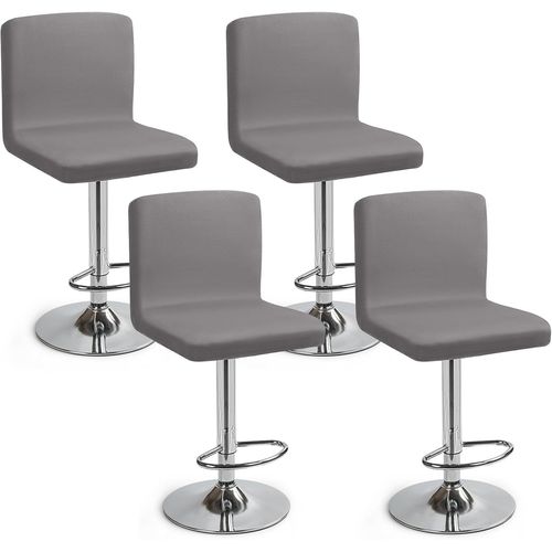 Eryi-Housses De Chaise De Bar Extensible,Lot De 4 Housse De Chaise De Salle À Manger De Bar Universel Housse De Tabouret De Bar Avec Dossier Housse Chaise De Bar Pour Pub Cuisine Café(Gris, Lot De 4)