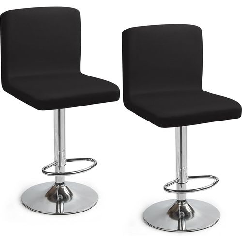 Eryi-Housses De Chaise De Bar Extensible,Lot De 2 Housse De Chaise De Salle À Manger De Bar Universel Housse De Tabouret De Bar Avec Dossier Housse Chaise De Bar Pour Pub Cuisine Café(Noir, Lot De 2)