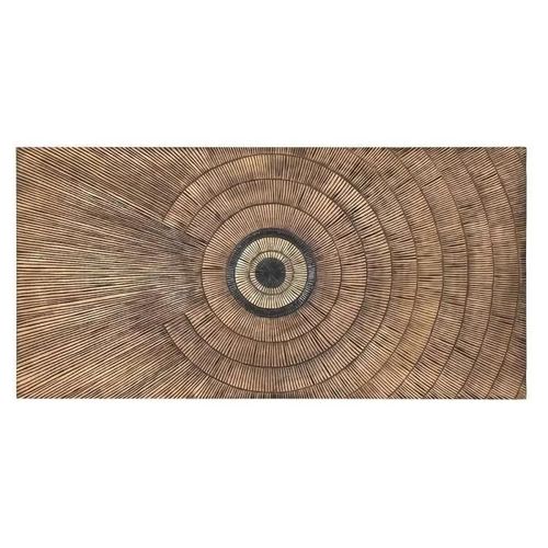 Tête De Lit 180 X 3,5 X 90 Cm 180,5 X 3,5 X 90,5 Cm Naturel Doré Bois Mdf