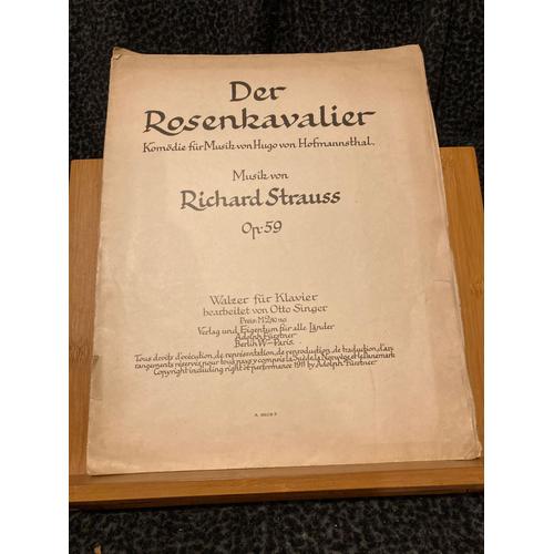 Richard Strauss Der Rosenkavalier Valses Piano Otto Singer Partition Fürstner