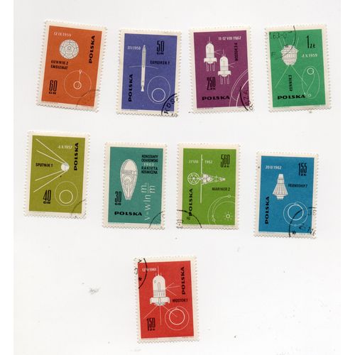 Pologne- Série De 9 Timbres Oblitérés- Espace