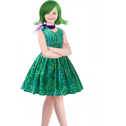 Ehnga-Robe De Princesse Dégoûtée Pour Filles Costume De Joie Déguisement De Cosplay Pour Enfants Tenues D'anniversaire D'halloween Avec Perruque