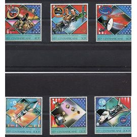 Centrafrique Timbres Les Grands Événements Spatiaux 1980