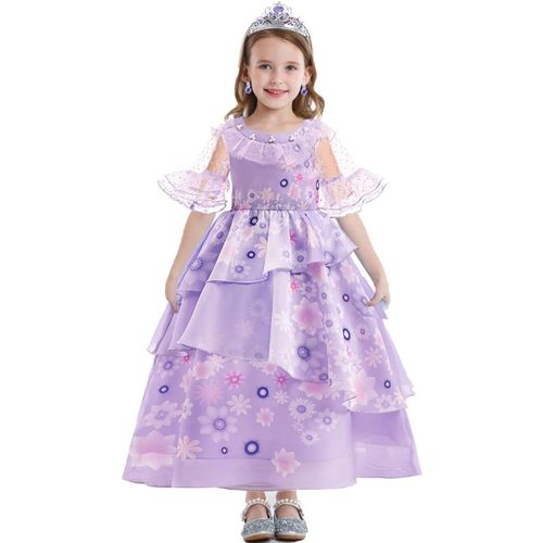 Ehnga-Fille Déguisement Mirabel Encanto Robe Isabella Costume Enfant Pour Carnaval Halloween Noël Anniversaire