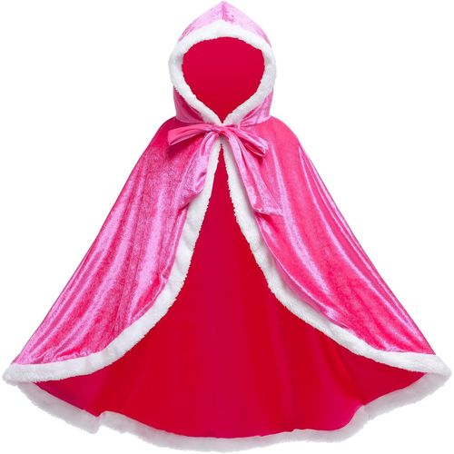 Ehnga-Cape De Princesse Cape À Capuche Costume Halloween Déguisement Filles Rose 150 Pour 7-8 Ans