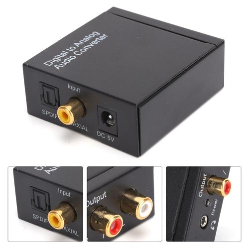 Adaptateur audio 3,5 mm convertisseur optique numérique coaxial vers analogique RCA LR pour la commutation audio professionnelle à domicile (câble USB hôte câble optique câble audio)