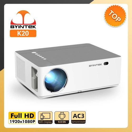 Vidéoprojecteur BYINTEK K20 Full HD 4K 3D, 1920x1080, Android, Wifi, 1080P, LED, vidéo, Home cinéma, pour Smartphone, tablette, PC