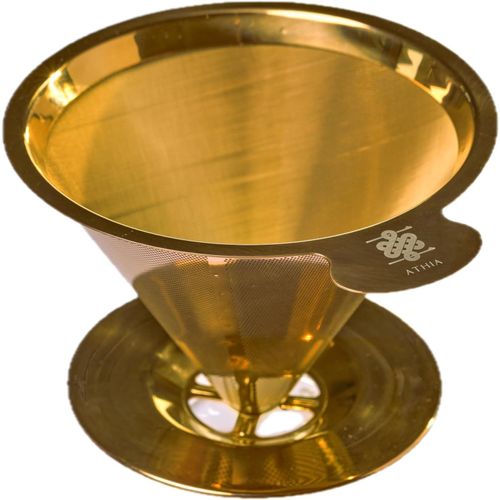 KALANKA-Filtre à café réutilisable en acier inoxydable doré, goutte à goutte avec maille fine, design sans papier et respectueux de l'environnement, s'adapte à la plupart des tasses, carafes et