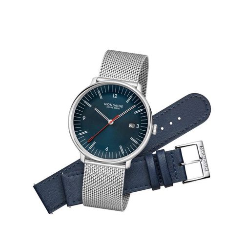 Mens Watch Mondaine Mle.41240.Lqv.Set, Quartz, 41mm, 5atm