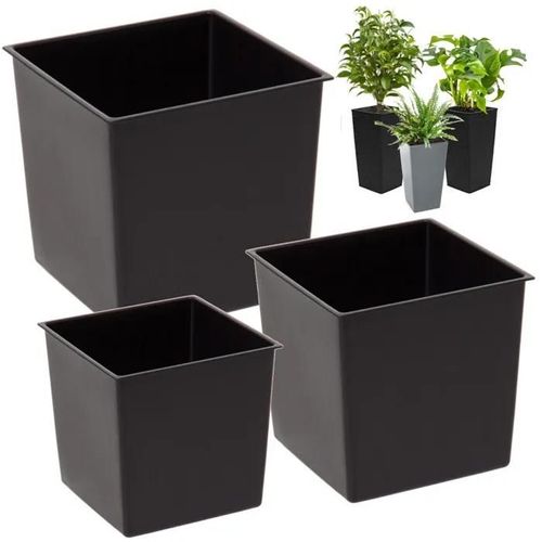 Insert De Remplacement Pour Pot De Fleurs Noir Set De 3 Pièces 2+5+12 L Pour Les Pots De Fleurs Lamela
