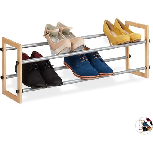 Kgabery-Etagère,Meuble Ouvert Chaussures En Différentes Dimensions,En Bois Et Fer,Extensible,1 Élément