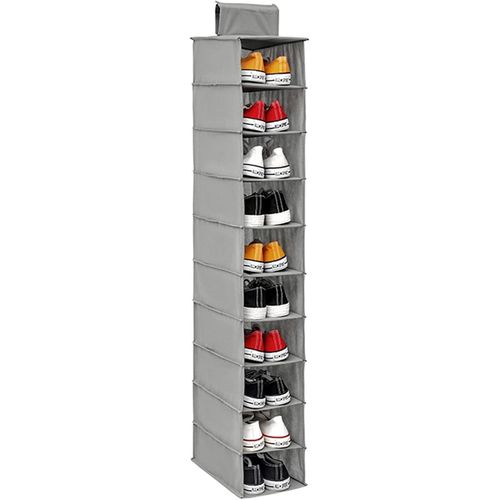 Kgabery-Étagère À Chaussures À Suspendre-10 Étagères De Rangement Pour Chaussures-Pliable-En Tissu Non Tissé-Pour Chambre À Coucher,Placard,Vêtements,Chapeaux (1 Pièce)