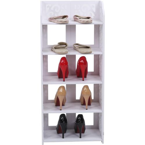 Kgabery-Meuble Chaussure Étagère À Chaussures À 5 Niveaux Blanc Pour Salle De Bain,Armoires De Plancher,Étagère De Rangement Pour Petits Chaussures Pour Cuisine,Chambre À Coucher 40 × 23 × 91 Cm