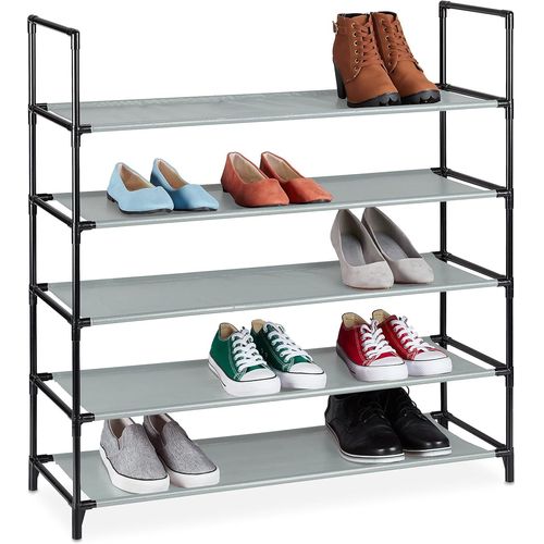 Kgabery-Étagère À Chaussures Xl,Système D'emboîtement,5 Étages,20 Paires,Rangement,Hxlxp 90,5x87,5x30 Cm,Gris