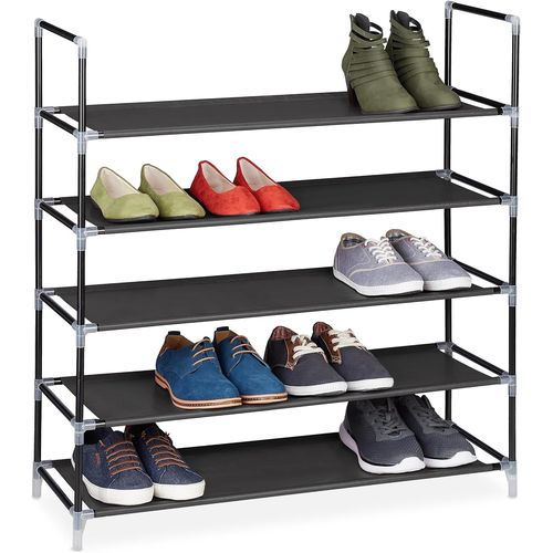 Kgabery-10019128 Étagère À Chaussures Meuble Souliers Bottes Étages Niveaux 5 Niveaux Jusqu'à 25 Paires Maximum Environ Dimensions Hlp 90,5x87x29,5 Cm,Noir