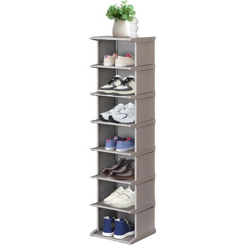 Kgabery-Étagère À Chaussures À 8 Niveaux : Meuble À Chaussures 30x28x121 Cm Étroit Et Haut En Métal,Rangement À Chaussures Pour Entrées,Couloirs,Coins Et Armoires (Étagère À Chaussures À 8 Niveaux)