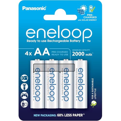 KGABERY-Piles Rechargeables Aa/Mignon,Lot De 4,Capacité De Min.2000 Mah,Piles Ni-Mh,Prêt À L'Emploi,Rechargeables Jusqu'À 2000 Fois,Emballage Sans Plastique,Standard,Blanches