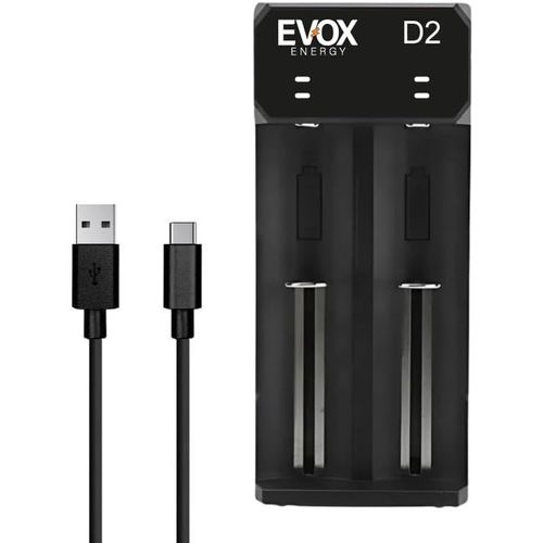 KGABERY-Chargeur Accus Usb-C¿Double Slot Pour Piles Rechargeables Li-Ion¿Compatible 18650,18490,18350,18500,17500,14500,20700,21700,26650¿Charge Rapide Avec Sécurité Intelligente