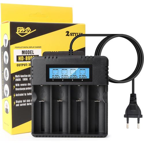 KGABERY-Chargeur Accu 18650,Lcd Chargeur De Piles,Chargeur Piles Rechargeable,Chargeur Rapide 18650,Chargeur De Batterie 18650,Pour 3.7V 26500/14500/16340/26700 Lithium