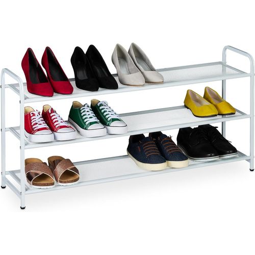 Kgabery-Étagère À Chaussures,Jusqu¿À 12 Paires,3 Niveaux,Compacte,Hxlxp : 48x100x25,5 Cm,Blanche