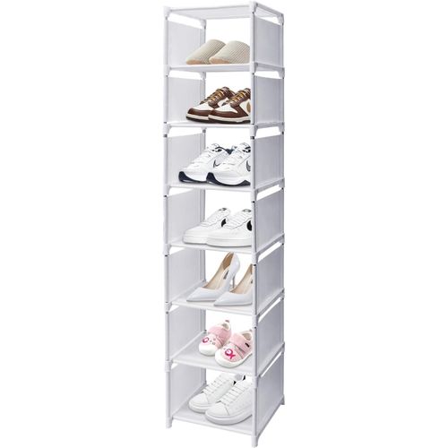 Kgabery-Étagère À Chaussures Étroite À 8 Niveaux,Étagère À Chaussures Verticale À Une Rangée Pour Petits Espaces,Étagère À Chaussures Assemblée Pour Espaces Étroits,Salon,Entrée,Rangement De