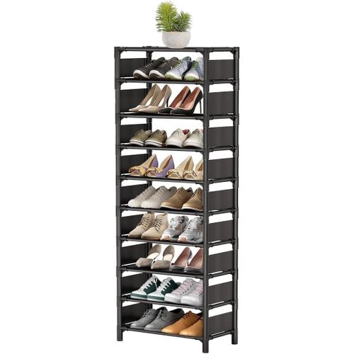 Kgabery-Étagère À Chaussures À 10 Niveaux Robuste Et Peu Encombrante,Peut Contenir 20 À 25 Paires De Chaussures Fines Pour Salle De Bain,Couloir,Chambre,Buffet,Porte À Chaussures Étroite