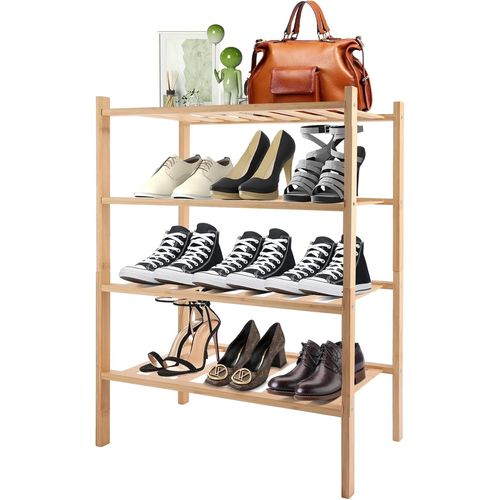 Kgabery-Étagère À Chaussures En Bambou À 4 Niveaux Pour Entrée,Couloir,Chambre À Coucher,Salon