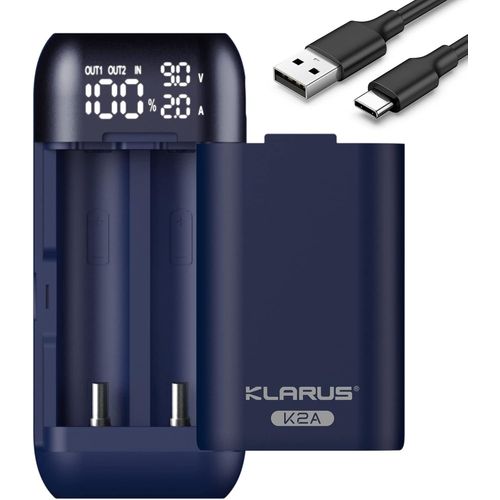 KGABERY-Chargeur De Piles Et Alimentation 2 En 1,Chargeur À Affichage Led Pour Batteries Rechargeables,Pour 21700 20700,Uniquement Pour 18650 (2 Emplacements)