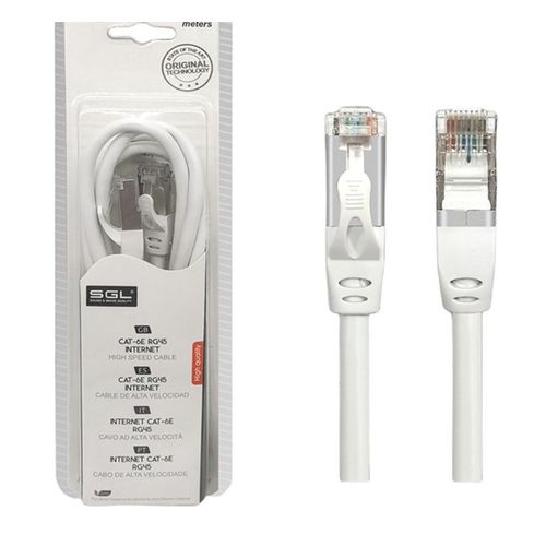 SGL Cat6 RJ45 Ethernet Cable 10m BLANC