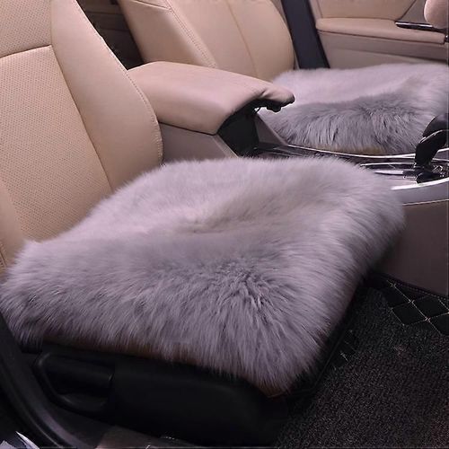 Housse De Siège Avant De Voiture, 1 Pièce, Coussin, Ajustement Universel, Respirant, Antidérapant, En Laine Chaude (Gris)