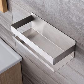 Panier de douche autocollant sans perçage, étagère de salle de bain en acier inoxydable SUS304, argent, 23 x 8 x 10 cm