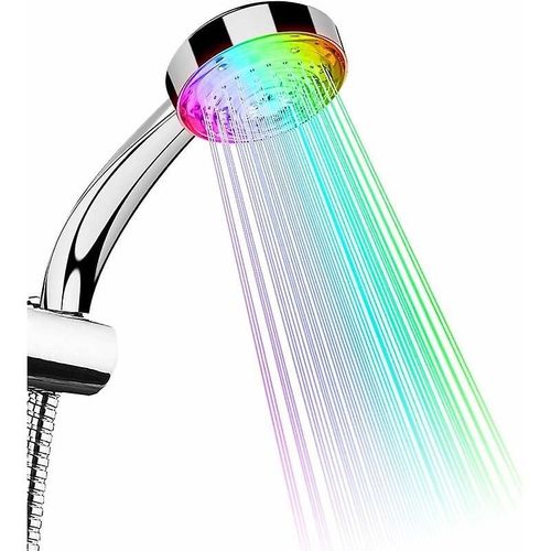 Pommeau de douche lumineux à LED, 7 couleurs, changement automatique, pommeau de douche à main, robinet à détection de sécurité, buse belle et pratique, décoration de salle de bain, 220 mm