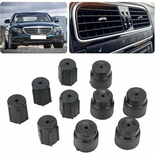 Lot de 10 bouchons de valve de climatisation universels, pour réparation de climatisation, couvercle de port de charge de réfrigérant, accessoire automobile Fonepro, noir